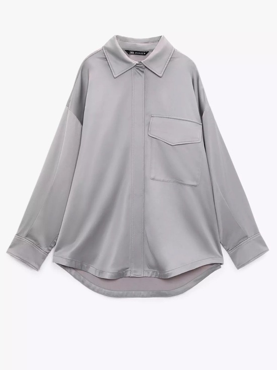 Zara Tops - Zara Dusty Mauve Button-Back Overshirt